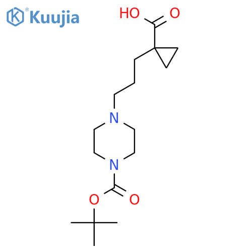 1-(3-{4-(tert-butoxy)carbonylpiperazin-1-yl}propyl)cyclopropane-1-carboxylic acid structure