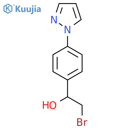 2-bromo-1-4-(1H-pyrazol-1-yl)phenylethan-1-ol structure