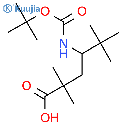 4-{(tert-butoxy)carbonylamino}-2,2,5,5-tetramethylhexanoic acid structure