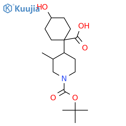 1-{1-(tert-butoxy)carbonyl-3-methylpiperidin-4-yl}-4-hydroxycyclohexane-1-carboxylic acid structure