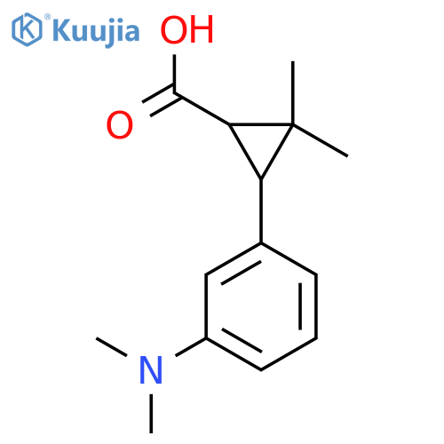 3-3-(dimethylamino)phenyl-2,2-dimethylcyclopropane-1-carboxylic acid structure