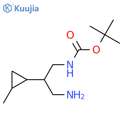 tert-butyl N-3-amino-2-(2-methylcyclopropyl)propylcarbamate structure