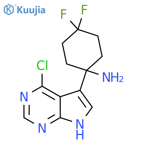 1-{4-chloro-7H-pyrrolo2,3-dpyrimidin-5-yl}-4,4-difluorocyclohexan-1-amine structure
