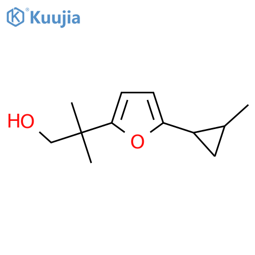 2-methyl-2-5-(2-methylcyclopropyl)furan-2-ylpropan-1-ol structure