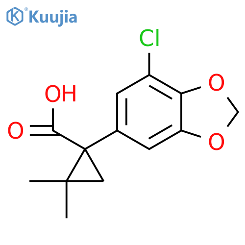 1-(7-chloro-1,3-dioxaindan-5-yl)-2,2-dimethylcyclopropane-1-carboxylic acid structure