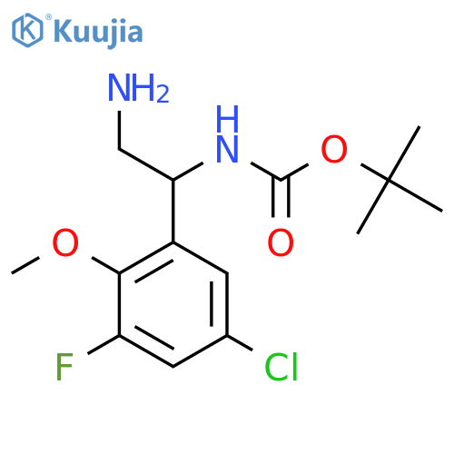 tert-butyl N-2-amino-1-(5-chloro-3-fluoro-2-methoxyphenyl)ethylcarbamate structure
