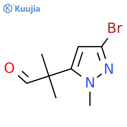 2-(3-bromo-1-methyl-1H-pyrazol-5-yl)-2-methylpropanal structure