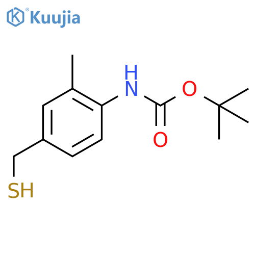 tert-butyl N-2-methyl-4-(sulfanylmethyl)phenylcarbamate structure
