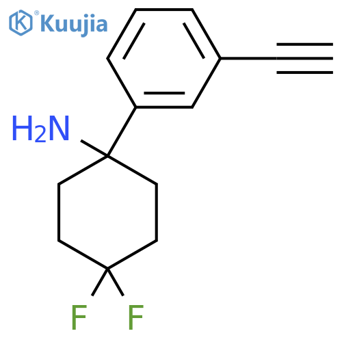 1-(3-ethynylphenyl)-4,4-difluorocyclohexan-1-amine structure