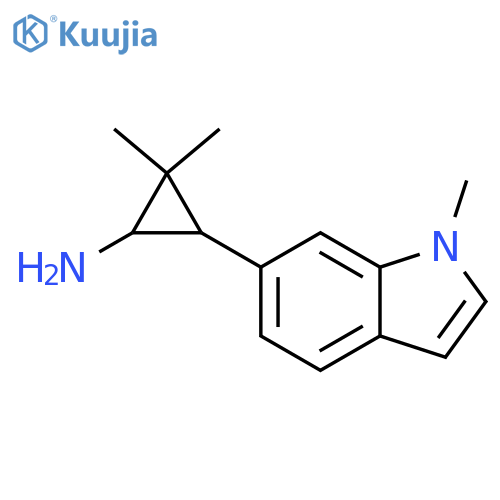 2,2-dimethyl-3-(1-methyl-1H-indol-6-yl)cyclopropan-1-amine structure