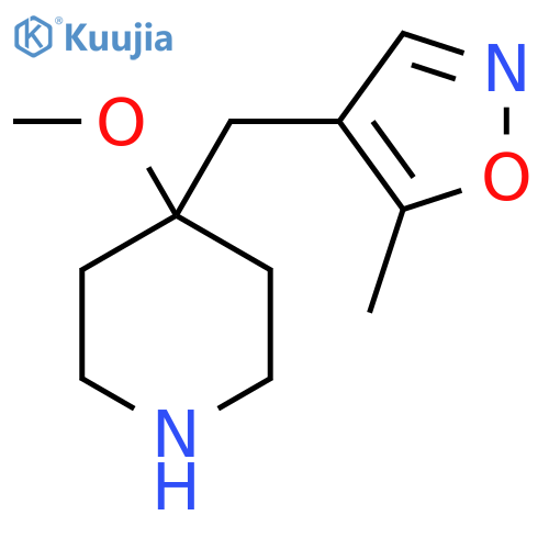 4-methoxy-4-(5-methyl-1,2-oxazol-4-yl)methylpiperidine structure