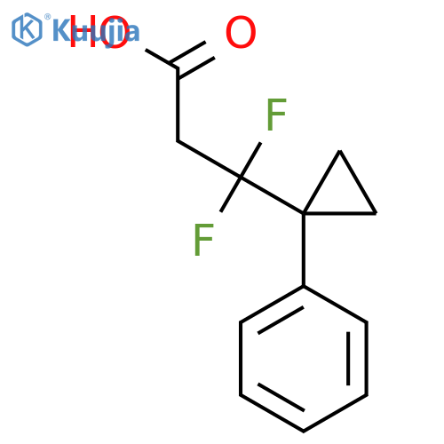 3,3-difluoro-3-(1-phenylcyclopropyl)propanoic acid structure