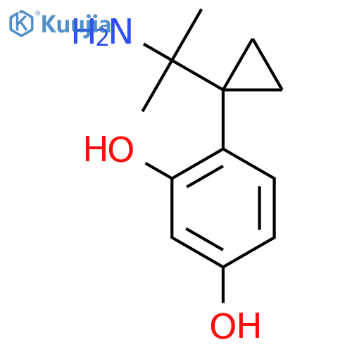 4-1-(2-aminopropan-2-yl)cyclopropylbenzene-1,3-diol structure