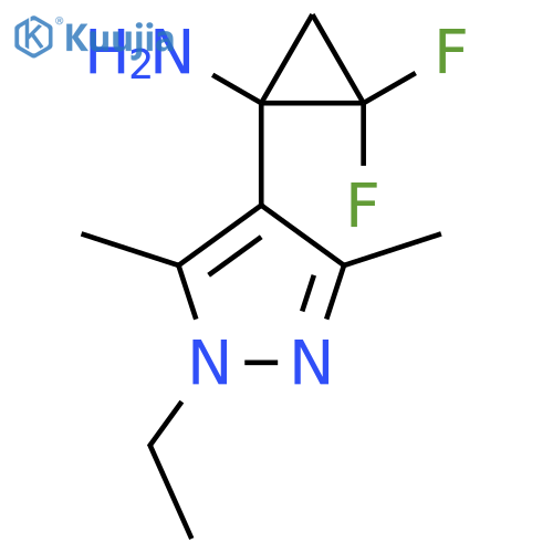 1-(1-ethyl-3,5-dimethyl-1H-pyrazol-4-yl)-2,2-difluorocyclopropan-1-amine structure