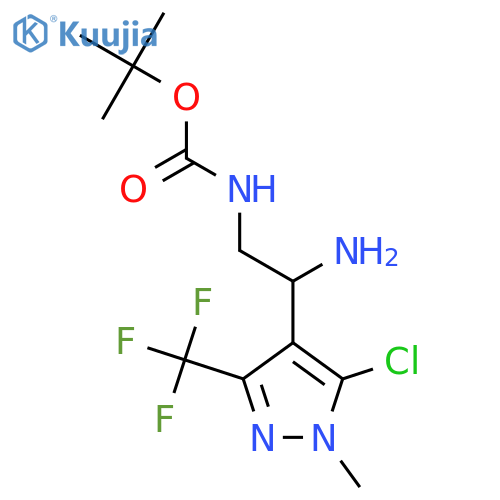tert-butyl N-{2-amino-2-5-chloro-1-methyl-3-(trifluoromethyl)-1H-pyrazol-4-ylethyl}carbamate structure