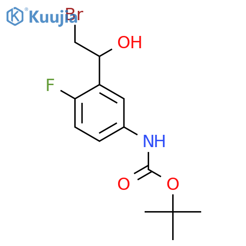 tert-butyl N-3-(2-bromo-1-hydroxyethyl)-4-fluorophenylcarbamate structure
