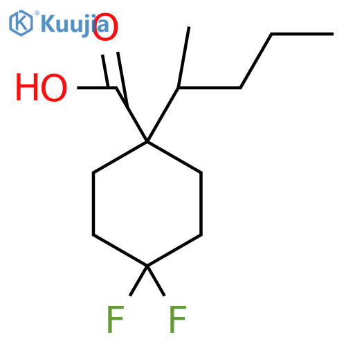 4,4-difluoro-1-(pentan-2-yl)cyclohexane-1-carboxylic acid structure