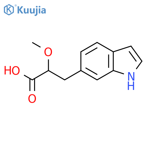 3-(1H-indol-6-yl)-2-methoxypropanoic acid structure