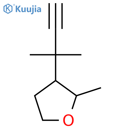 2-methyl-3-(2-methylbut-3-yn-2-yl)oxolane structure