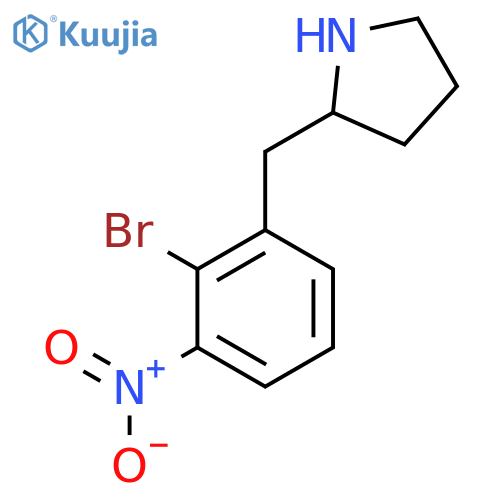 2-(2-bromo-3-nitrophenyl)methylpyrrolidine structure