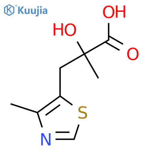 2-hydroxy-2-methyl-3-(4-methyl-1,3-thiazol-5-yl)propanoic acid structure