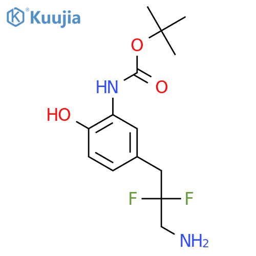 tert-butyl N-5-(3-amino-2,2-difluoropropyl)-2-hydroxyphenylcarbamate structure