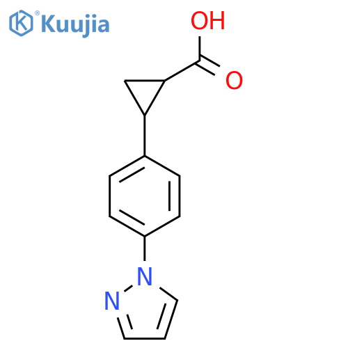 2-4-(1H-pyrazol-1-yl)phenylcyclopropane-1-carboxylic acid structure