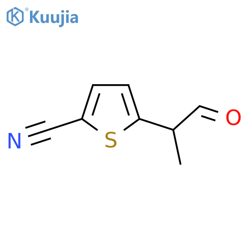 5-(1-oxopropan-2-yl)thiophene-2-carbonitrile structure