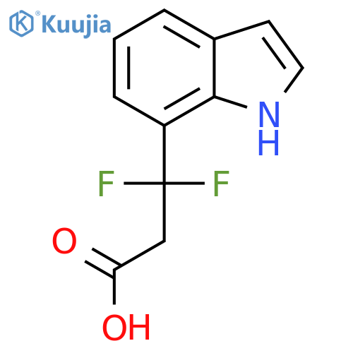 3,3-difluoro-3-(1H-indol-7-yl)propanoic acid structure