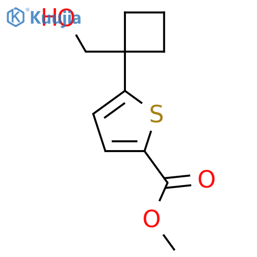 methyl 5-1-(hydroxymethyl)cyclobutylthiophene-2-carboxylate structure