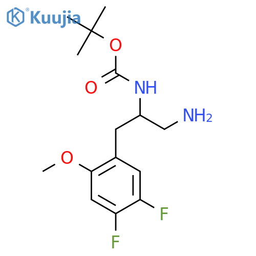 tert-butyl N-1-amino-3-(4,5-difluoro-2-methoxyphenyl)propan-2-ylcarbamate structure