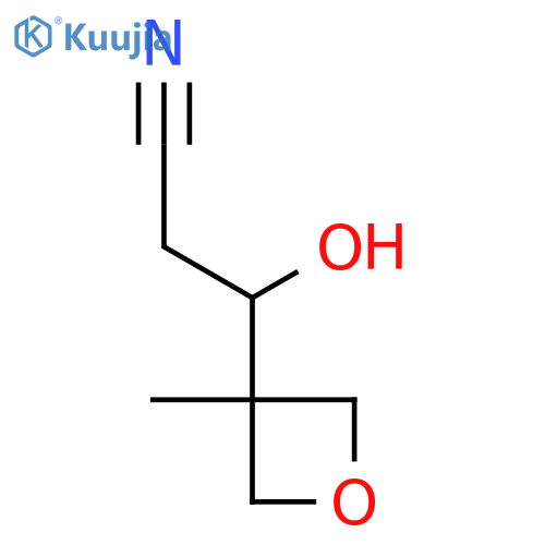 3-Hydroxy-3-(3-methyloxetan-3-yl)propanenitrile structure