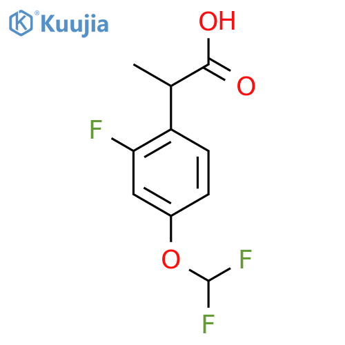 2-4-(difluoromethoxy)-2-fluorophenylpropanoic acid structure