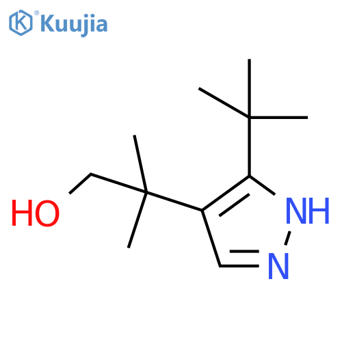 2-(3-tert-butyl-1H-pyrazol-4-yl)-2-methylpropan-1-ol structure