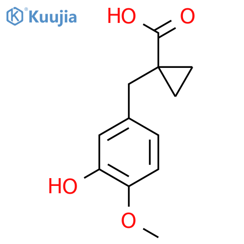 1-(3-hydroxy-4-methoxyphenyl)methylcyclopropane-1-carboxylic acid structure