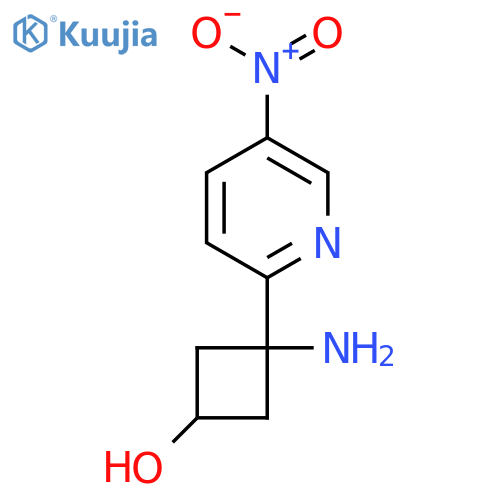 3-amino-3-(5-nitropyridin-2-yl)cyclobutan-1-ol structure