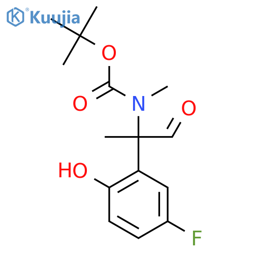 tert-butyl N-2-(5-fluoro-2-hydroxyphenyl)-1-oxopropan-2-yl-N-methylcarbamate structure