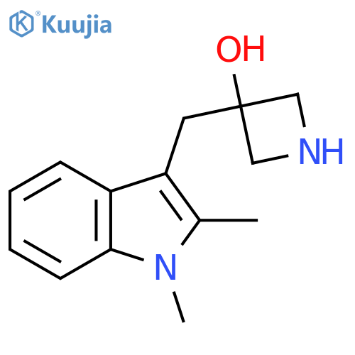 3-(1,2-dimethyl-1H-indol-3-yl)methylazetidin-3-ol structure