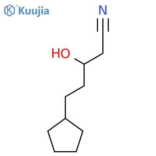5-cyclopentyl-3-hydroxypentanenitrile structure
