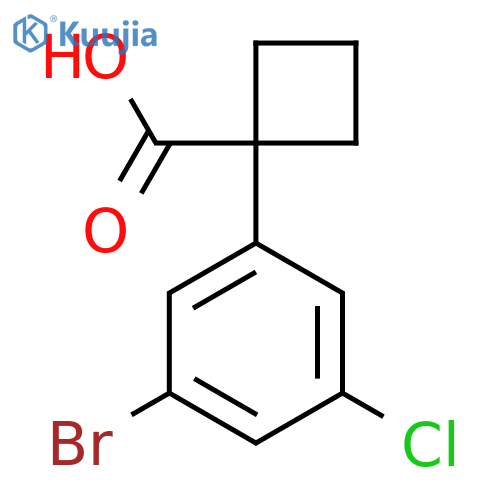 1-(3-bromo-5-chlorophenyl)cyclobutane-1-carboxylic acid structure