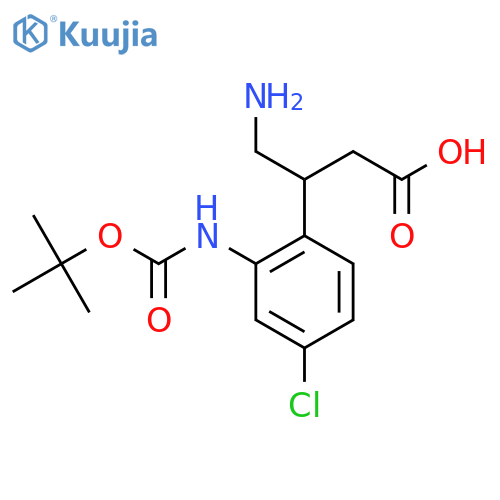 4-amino-3-(2-{(tert-butoxy)carbonylamino}-4-chlorophenyl)butanoic acid structure