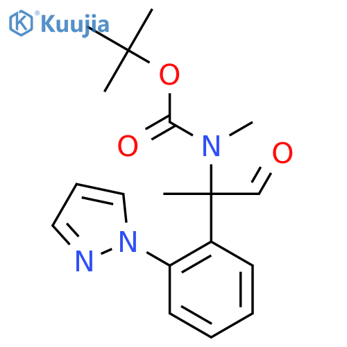 tert-butyl N-methyl-N-{1-oxo-2-2-(1H-pyrazol-1-yl)phenylpropan-2-yl}carbamate structure