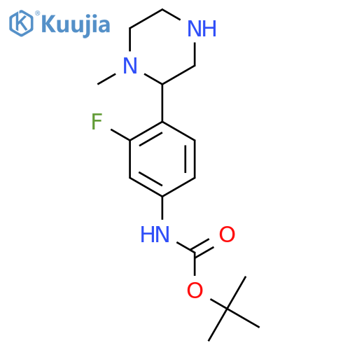 tert-butyl N-3-fluoro-4-(1-methylpiperazin-2-yl)phenylcarbamate structure