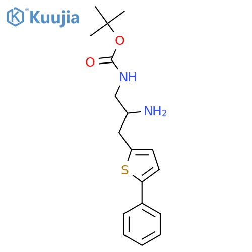 tert-butyl N-2-amino-3-(5-phenylthiophen-2-yl)propylcarbamate structure