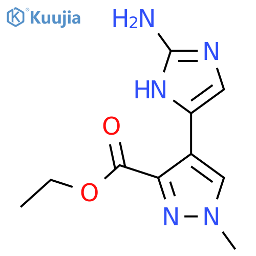 ethyl 4-(2-amino-1H-imidazol-5-yl)-1-methyl-1H-pyrazole-3-carboxylate structure