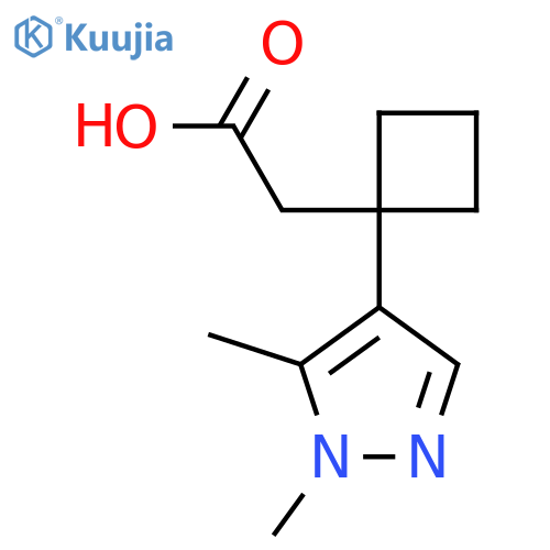 2-1-(1,5-dimethyl-1H-pyrazol-4-yl)cyclobutylacetic acid structure