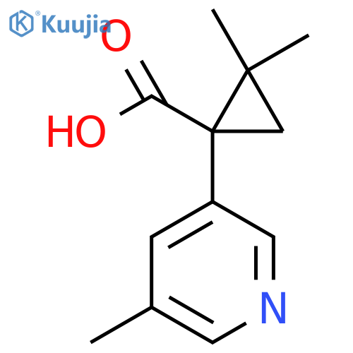2,2-dimethyl-1-(5-methylpyridin-3-yl)cyclopropane-1-carboxylic acid structure