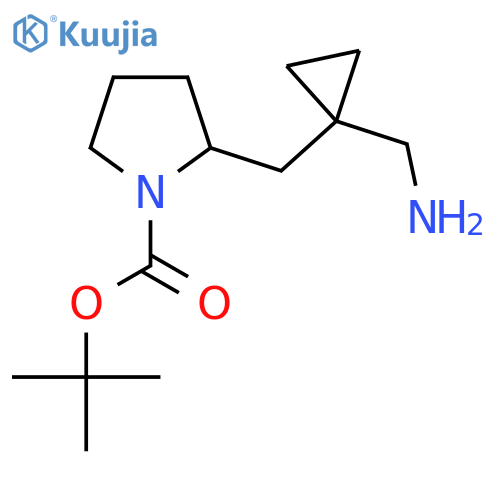 tert-butyl 2-{1-(aminomethyl)cyclopropylmethyl}pyrrolidine-1-carboxylate structure