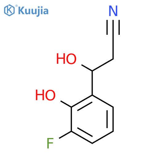 3-(3-fluoro-2-hydroxyphenyl)-3-hydroxypropanenitrile structure