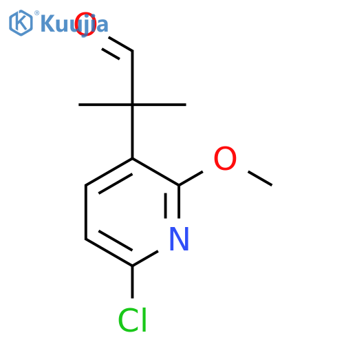 2-(6-chloro-2-methoxypyridin-3-yl)-2-methylpropanal structure